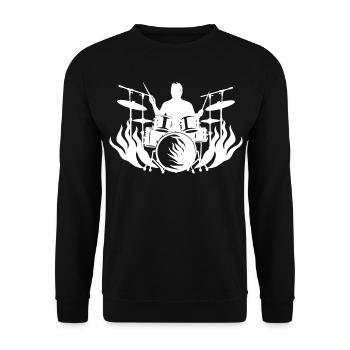 Dessin du batteur - Sweat-shirt Unisexe - noir - Devant - Alina (178cm) & Michal (187cm)