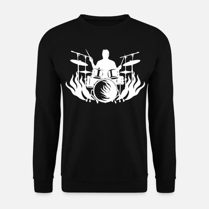 Schlagzeuger Zeichnung - Unisex Pullover - Schwarz
