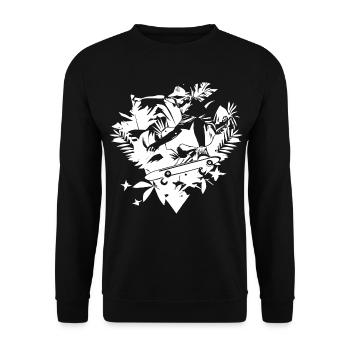 Skater Drawing - Unisex Sweatshirt - black - Front - Alina (178cm) & Michal (187cm)