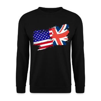 American Brithish Root - Unisex Sweatshirt - black - Front - Alina (178cm) & Michal (187cm)