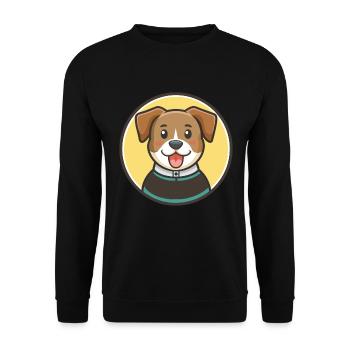 Pastor Garafiano Hunderasse Cartoon Kawaii Clipart - Unisex Pullover - Schwarz - Vorne - Alina (178cm) & Michal (187cm)