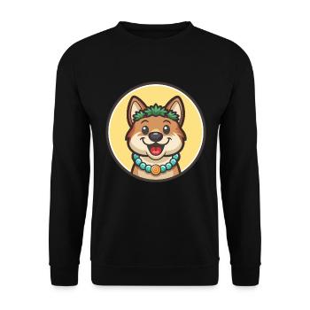 Polynesian Dog Breed Cartoon Kawaii Clipart Animal - Unisex Sweatshirt - black - Front - Alina (178cm) & Michal (187cm)