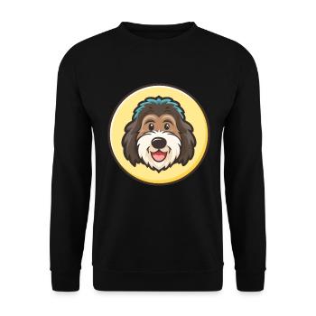 Chien de berger portugais Race de chien Dessin animé drôle Kawaii - Sweat-shirt Unisexe - noir - Devant - Alina (178cm) & Michal (187cm)