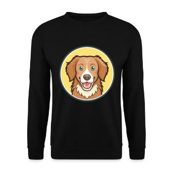 Nouvelle-Écosse Canard Tolling Retriever Chien Dessin animé Animal de compagnie - Sweat-shirt Unisexe - noir - Devant - Alina (178cm) & Michal (187cm)