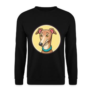 Old Croatian Sighthound Dog Breed Cartoon Kawaii - Unisex Sweatshirt - black - Front - Alina (178cm) & Michal (187cm)