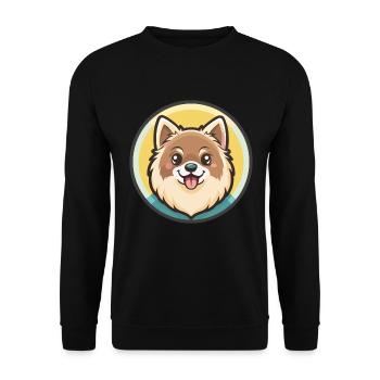 Nordic Spitz Dog Breed Cartoon Kawaii Clipart Pet - Unisex Sweatshirt - black - Front - Alina (178cm) & Michal (187cm)
