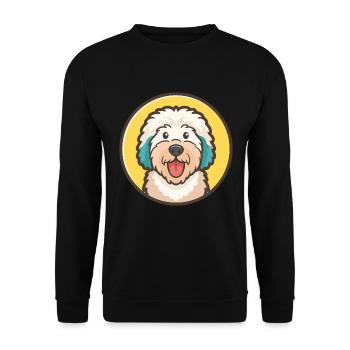 Vieux chien de berger anglais chien race dessin animé Kawaii animal de compagnie - Sweat-shirt Unisexe - noir - Devant - Alina (178cm) & Michal (187cm)