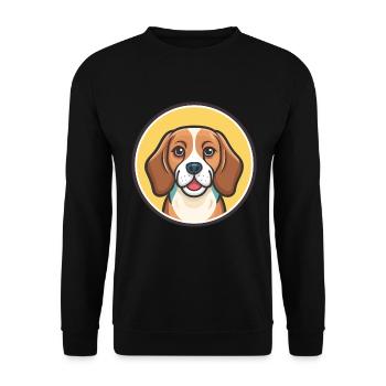 Nordland Beagle Hunderasse Karikatur Kawaii Haustier - Unisex Pullover - Schwarz - Vorne - Alina (178cm) & Michal (187cm)