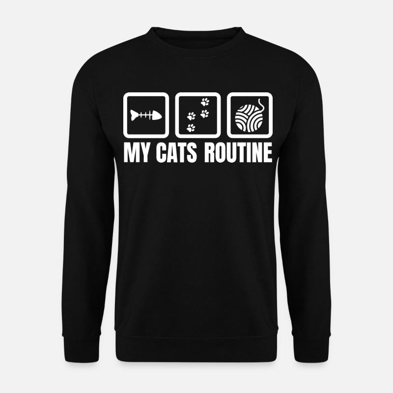 Routine meiner Katze - Unisex Pullover - Schwarz