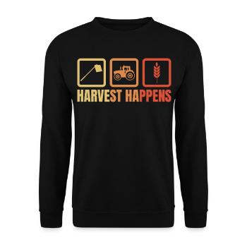 Harvest Happens - Unisex Pullover - Schwarz - Vorne - Alina (178cm) & Michal (187cm)