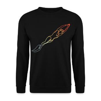 Schwimmen Retro Stil - Unisex Pullover - Schwarz - Vorne - Alina (178cm) & Michal (187cm)