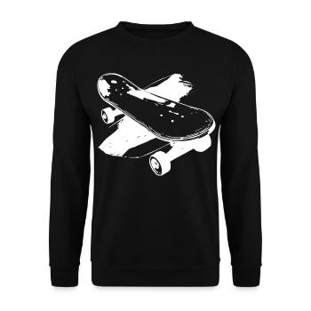 Skateboard Skizze - Unisex Pullover - Schwarz - Vorne - Alina (178cm) & Michal (187cm)