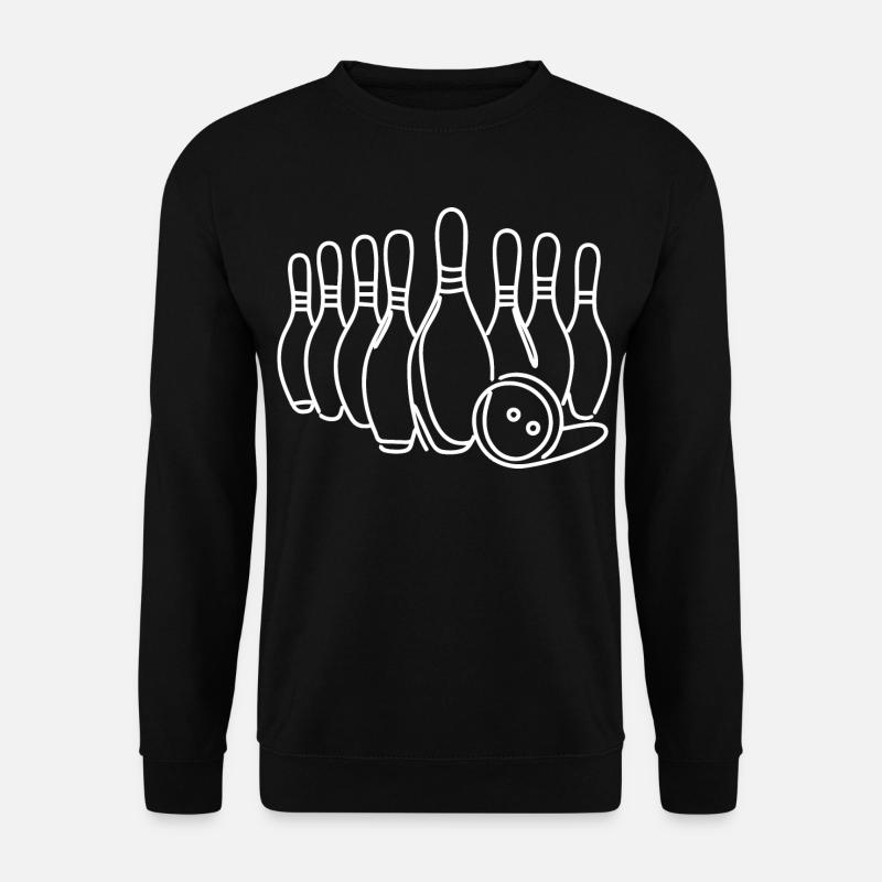 Bowling Pin Ball Zeichnung - Unisex Pullover - Schwarz