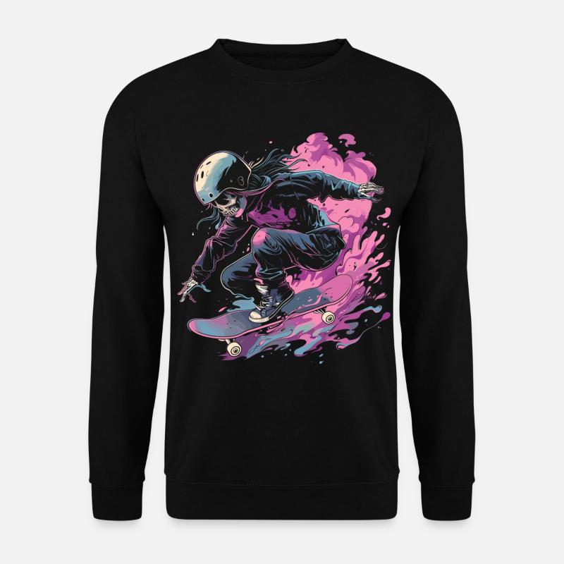 Skateboarder Mädchen - Unisex Pullover - Schwarz