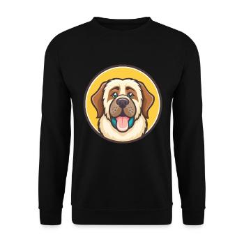 Pyrenäenmastiff-Hunderasse-Cartoon-Kawaii-Clipart - Unisex Pullover - Schwarz - Vorne - Alina (178cm) & Michal (187cm)