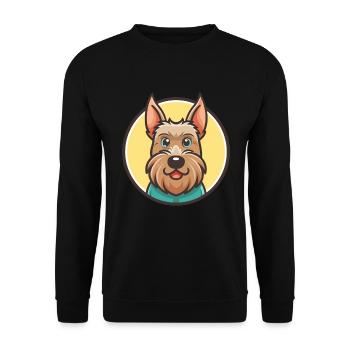 Schottischer Terrier Hund Rasse Cartoon Kawaii Clipart - Unisex Pullover - Schwarz - Vorne - Alina (178cm) & Michal (187cm)