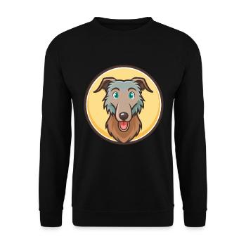 Dessin animé kawaii de race de chien deerhound écossais - Sweat-shirt Unisexe - noir - Devant - Alina (178cm) & Michal (187cm)