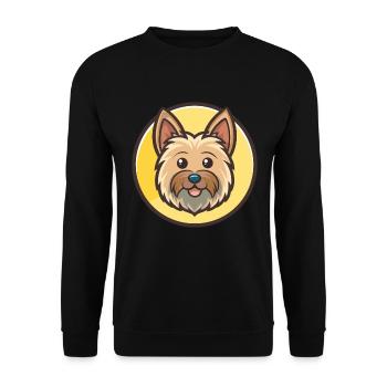 Silky Terrier Hund Rasse Cartoon Kawaii Clipart Haustier - Unisex Pullover - Schwarz - Vorne - Alina (178cm) & Michal (187cm)