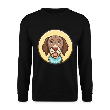 Slovaque Pointer à poil dur Chien race Dessin animé Animal de compagnie - Sweat-shirt Unisexe - noir - Devant - Alina (178cm) & Michal (187cm)
