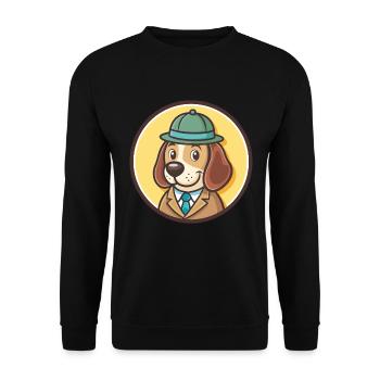 Détective chien chien race dessin animé Kawaii Clipart animal de compagnie - Sweat-shirt Unisexe - noir - Devant - Alina (178cm) & Michal (187cm)