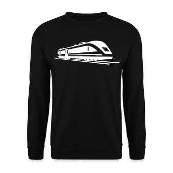 Train Drawing - Unisex Sweatshirt - black - Front - Alina (178cm) & Michal (187cm)