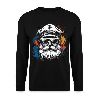Segeln Kapitän Skizze - Unisex Pullover - Schwarz - Vorne - Alina (178cm) & Michal (187cm)