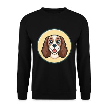 Spaniel Dog Breed Cartoon Character Kawaii Clipart - Unisex Sweatshirt - black - Front - Alina (178cm) & Michal (187cm)