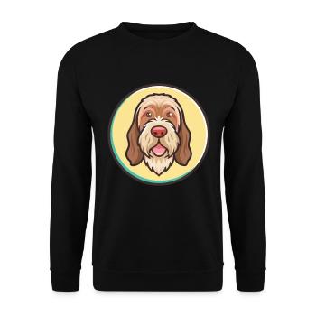Spinone Italiano Dog Breed Cartoon Kawaii Clipart - Unisex Sweatshirt - black - Front - Alina (178cm) & Michal (187cm)