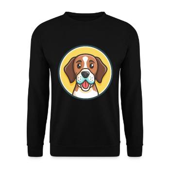 St Hubert Jura Hound Dog Breed Cartoon Kawaii Pet - Unisex Sweatshirt - black - Front - Alina (178cm) & Michal (187cm)