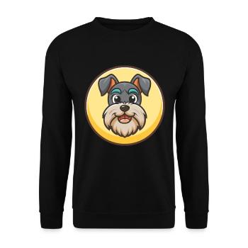 Standard Schnauzer Hunderasse Cartoon Kawaii - Unisex Pullover - Schwarz - Vorne - Alina (178cm) & Michal (187cm)
