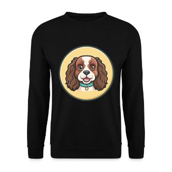 Toy Trawler Spaniel Dog Breed Funny Cartoon Kawaii - Unisex Sweatshirt - black - Front - Alina (178cm) & Michal (187cm)