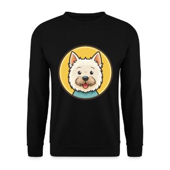 West Highland White Terrier Hund Rasse Cartoon Haustier - Unisex Pullover - Schwarz - Vorne - Alina (178cm) & Michal (187cm)