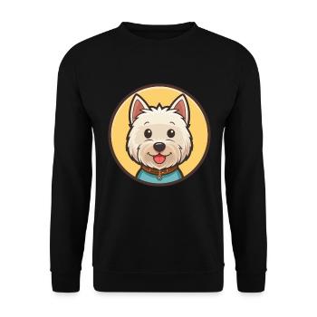 Westie Hund Rasse Cartoon Kawaii Clipart Tier Haustier - Unisex Pullover - Schwarz - Vorne - Alina (178cm) & Michal (187cm)