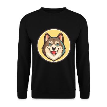 Westsibirische Laika Hunderasse Lustige Karikatur Kawaii - Unisex Pullover - Schwarz - Vorne - Alina (178cm) & Michal (187cm)