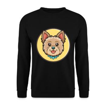 Yorkshire Terrier Dog Breed Cartoon Kawaii Clipart - Unisex Sweatshirt - black - Front - Alina (178cm) & Michal (187cm)