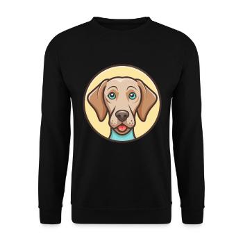 braque de Weimar chien race dessin animé Kawaii Clipart Animal - Sweat-shirt Unisexe - noir - Devant - Alina (178cm) & Michal (187cm)