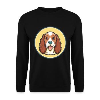 Welsh Springer Spaniel Chien Race Dessin Animé Kawaii - Sweat-shirt Unisexe - noir - Devant - Alina (178cm) & Michal (187cm)
