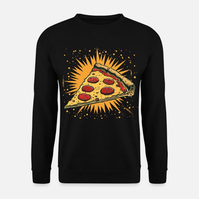 Pizzastück Grafik - Unisex Pullover - Schwarz