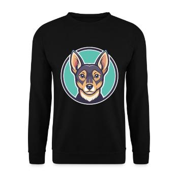 Abyssinian Sand Terrier Dog Breed Cartoon Kawaii - Unisex Sweatshirt - black - Front - Alina (178cm) & Michal (187cm)