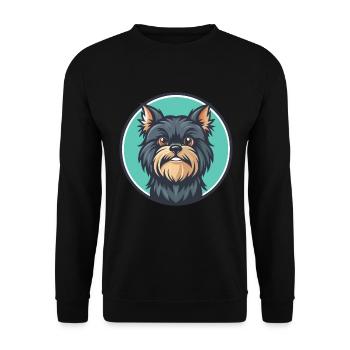 Affenpinscher Dog Breed Cartoon Kawaii Clipart Pet - Unisex Sweatshirt - black - Front - Alina (178cm) & Michal (187cm)