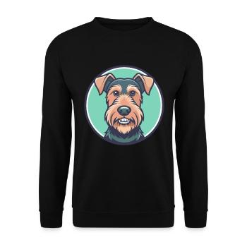 Airedale Terrier Chien Race Dessin animé Kawaii Clipart - Sweat-shirt Unisexe - noir - Devant - Alina (178cm) & Michal (187cm)