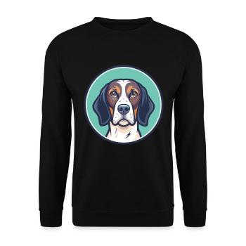 Ariege Pointer Hund Rasse Cartoon Kawaii Clipart - Unisex Pullover - Schwarz - Vorne - Alina (178cm) & Michal (187cm)