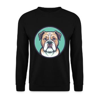 Bouledogue américain chien race dessin animé Kawaii Clipart - Sweat-shirt Unisexe - noir - Devant - Alina (178cm) & Michal (187cm)