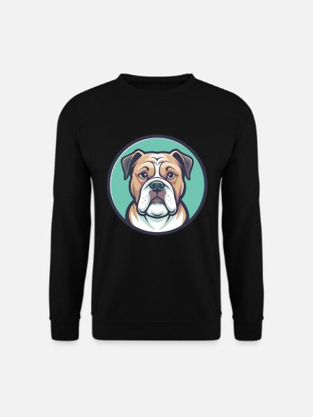 hund, race, amerikaner, bulldog, cartoon, kawaii Clipart - Unisex sweater - sort