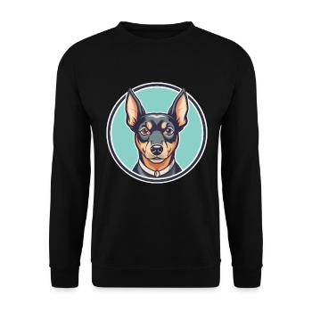 Pinscher autrichien chien race dessin animé Kawaii Clipart - Sweat-shirt Unisexe - noir - Devant - Alina (178cm) & Michal (187cm)