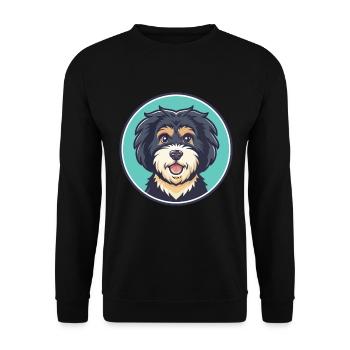 Barbet Chien Race Dessin animé Kawaii Clipart Animal Animal de compagnie - Sweat-shirt Unisexe - noir - Devant - Alina (178cm) & Michal (187cm)