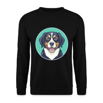 Appenzeller Sennenhund Dog Breed Cartoon Kawaii - Unisex Sweatshirt - black - Front - Alina (178cm) & Michal (187cm)