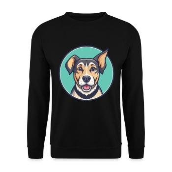 Barbado Da Terceira Race de chien Drôle Dessin animé Kawaii - Sweat-shirt Unisexe - noir - Devant - Alina (178cm) & Michal (187cm)