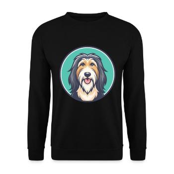 Bearded Collie Chien Race Dessin animé Kawaii Clipart - Sweat-shirt Unisexe - noir - Devant - Alina (178cm) & Michal (187cm)