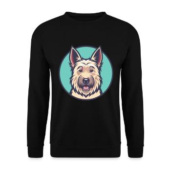 Berger Picard Chien Race Dessin animé Kawaii Clipart Animal de compagnie - Sweat-shirt Unisexe - noir - Devant - Alina (178cm) & Michal (187cm)